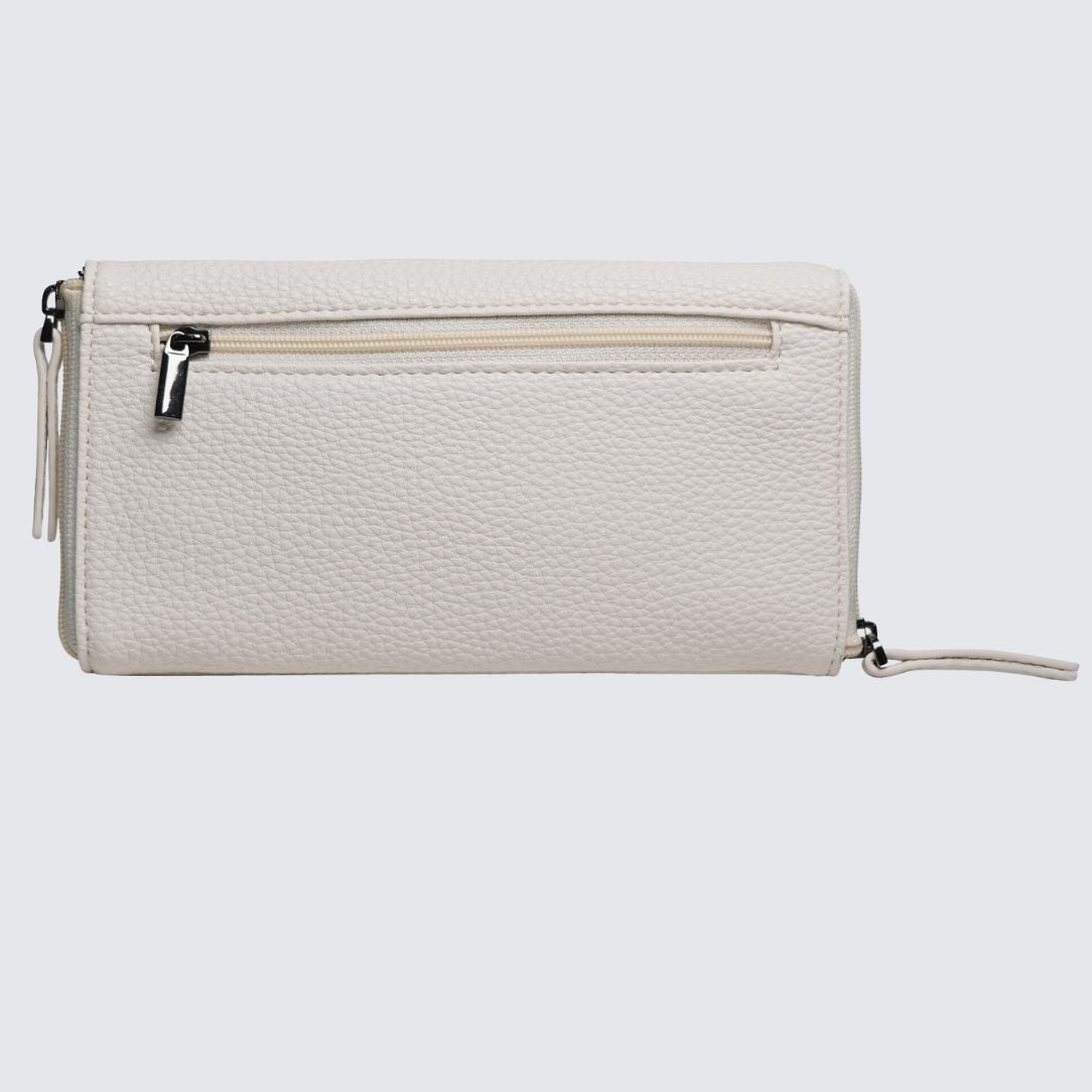 Back side of Ivory color EDEN Double Sided Glasses Case
