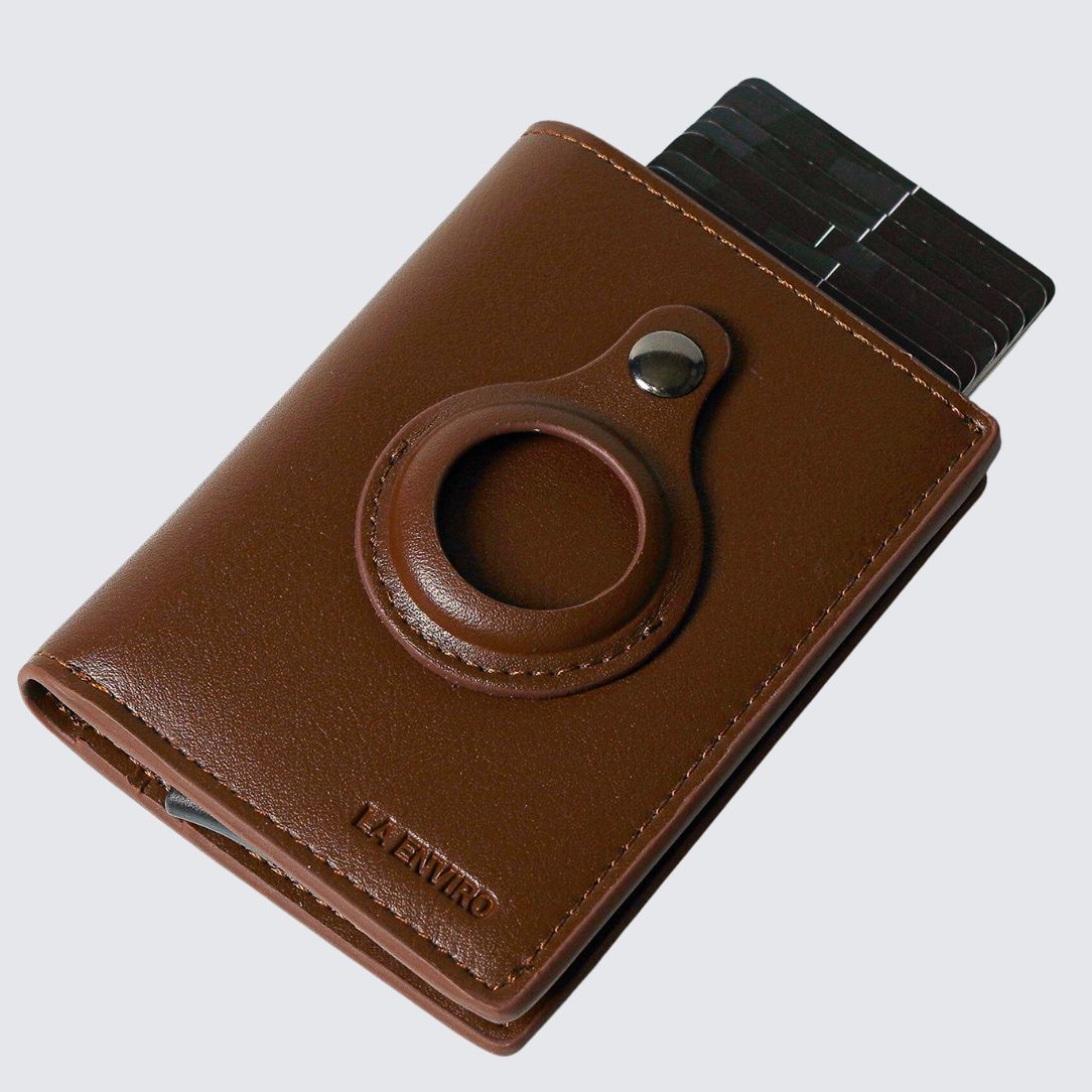 Brown color FITZROY AirTag Wallet