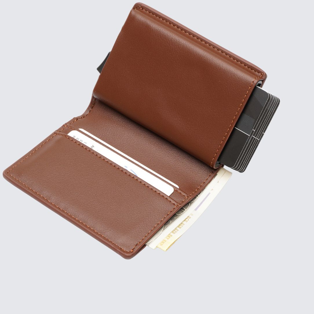 Inside of Brown color FITZROY AirTag Wallet