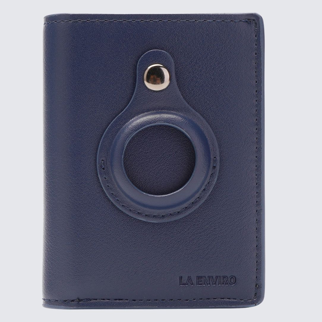 Front Side of Blue color FITZROY AirTag Wallet