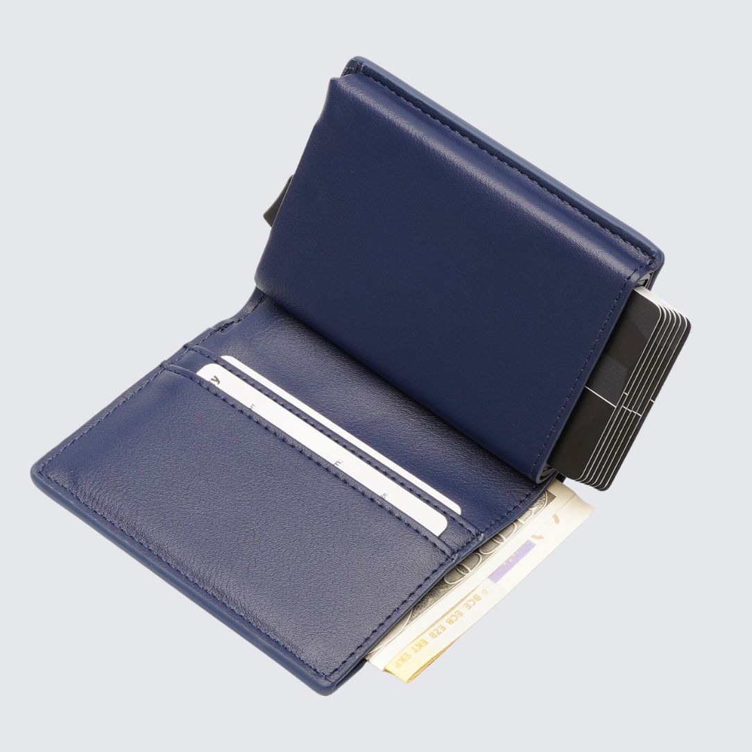 Inside of Blue color FITZROY AirTag Wallet