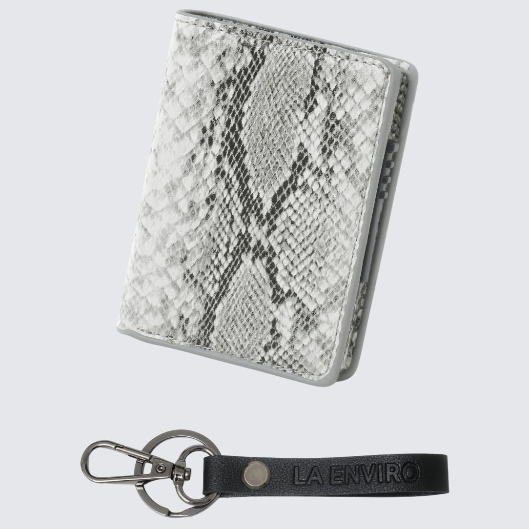 Grey color VEGAN Skin Leather Wallet with free key ring