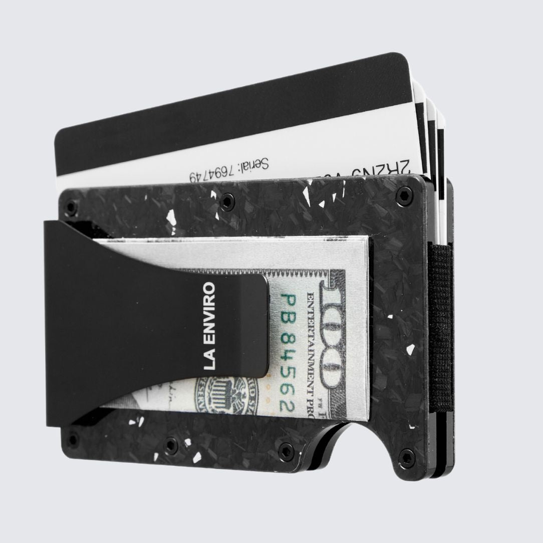 Gloss Silver color LORNE Forged Carbon Wallet