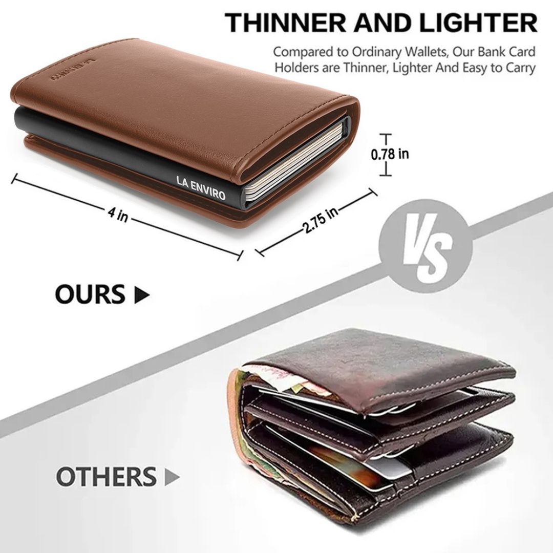 Thinner and Lighter Black color LEURA 2.0 Unisex Wallet