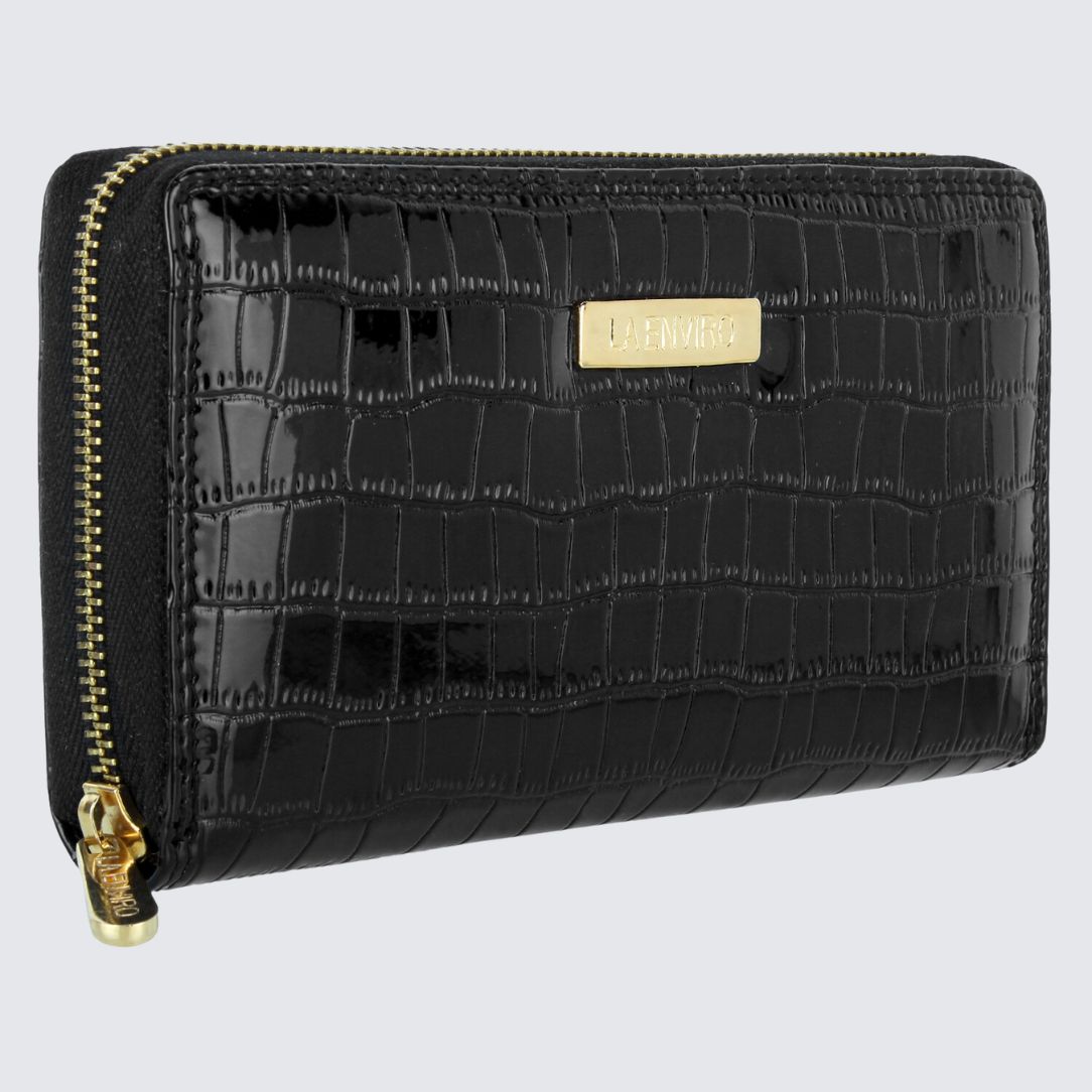 Nia Single Zipper Female Wallet Black