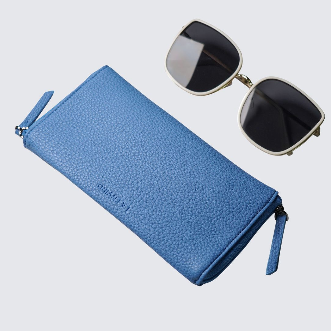 Blue color EDEN Double Sided Glasses Case
