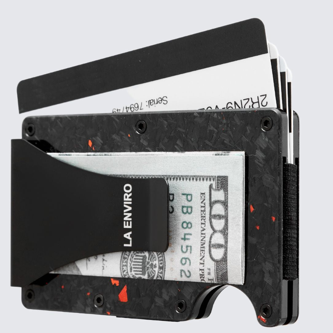 Gloss Red color LORNE Forged Carbon Wallet