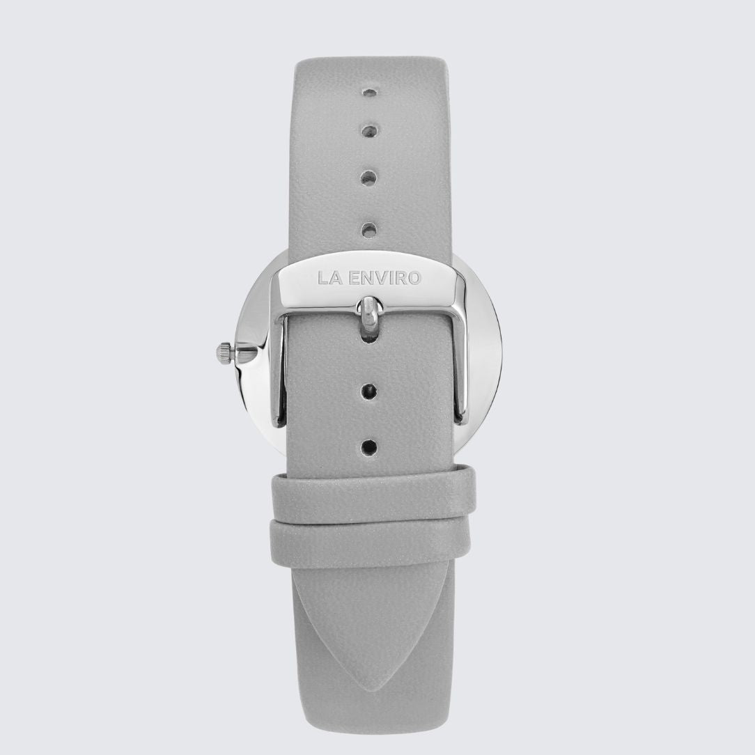 Silver Classic Watch With Grey Strap I 40 MM