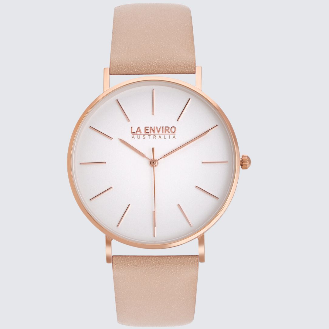 Rose Gold Classic Watch With Pink Strap I 40 MM