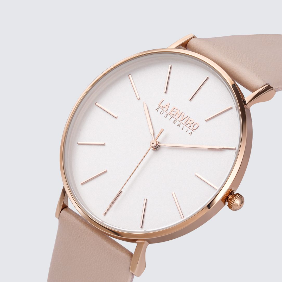 Rose Gold Classic Watch With Pink Strap I 40 MM