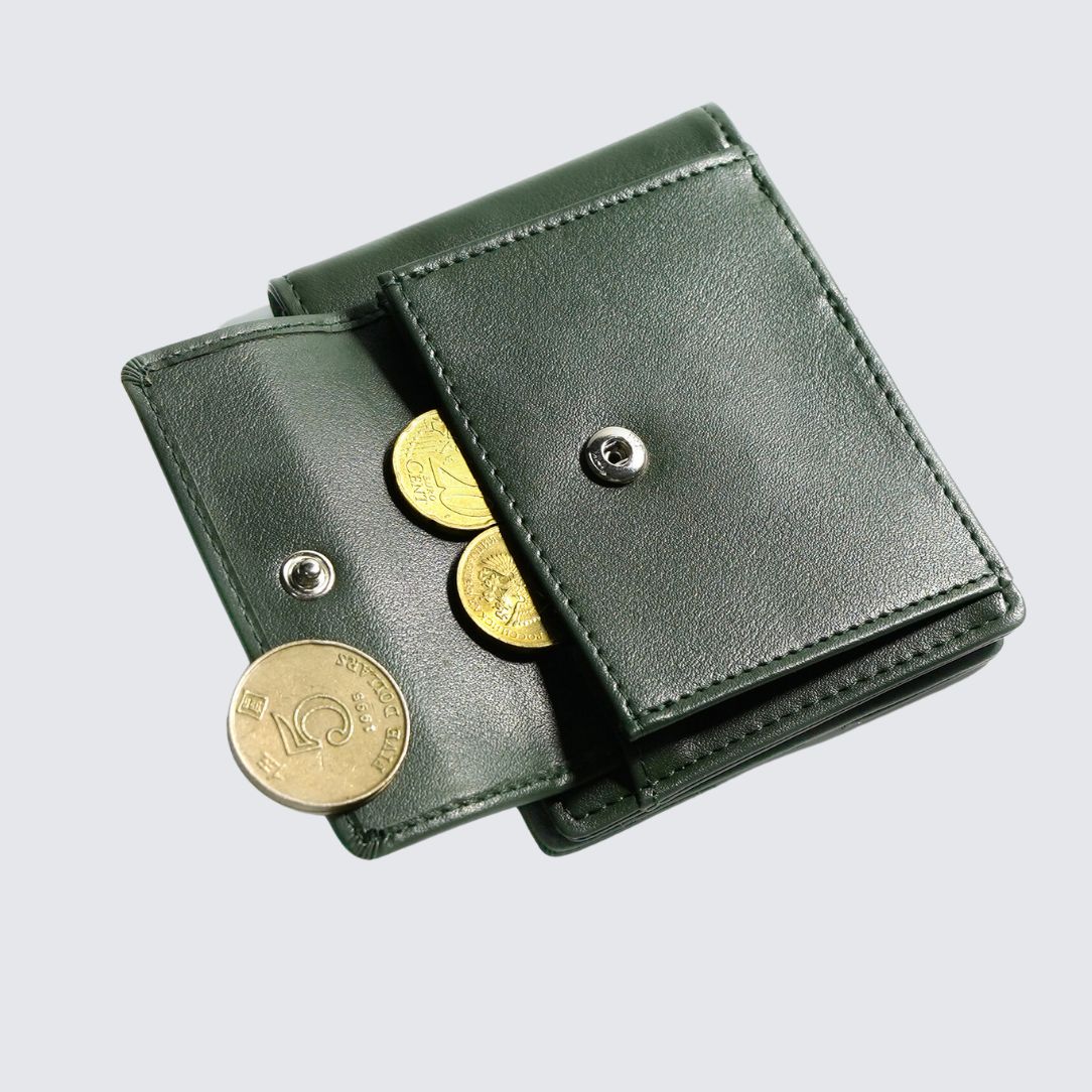 Green color YAMBA Wallet with money clip and coin pocket