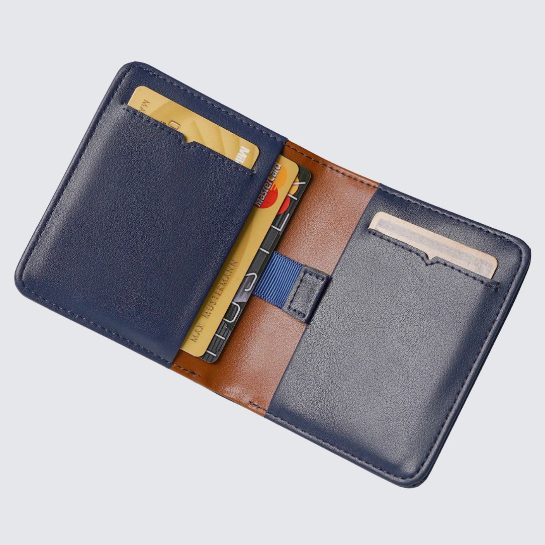 Black color FREO Airtag Wallet two quick-access slots for frequently-used cards