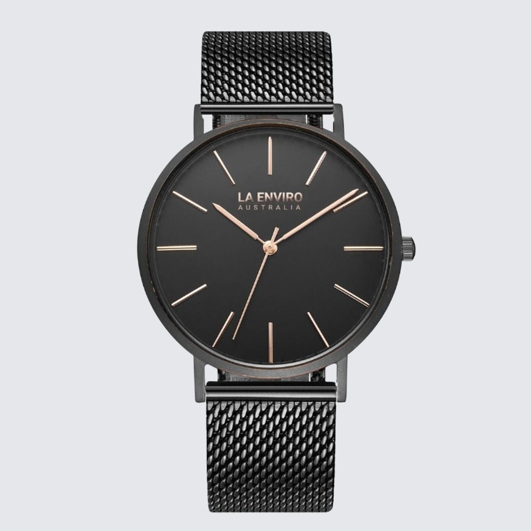 Black Watch With Black Mesh Strap I TIERRA 40 MM