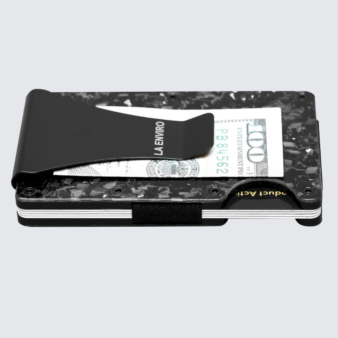 Gloss Silver color LORNE Forged Carbon Wallet Money Clip attachments