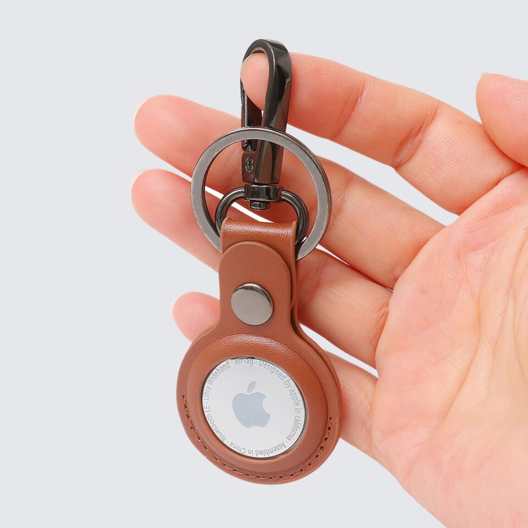 Tan color TILBA apple Airtag Keyring