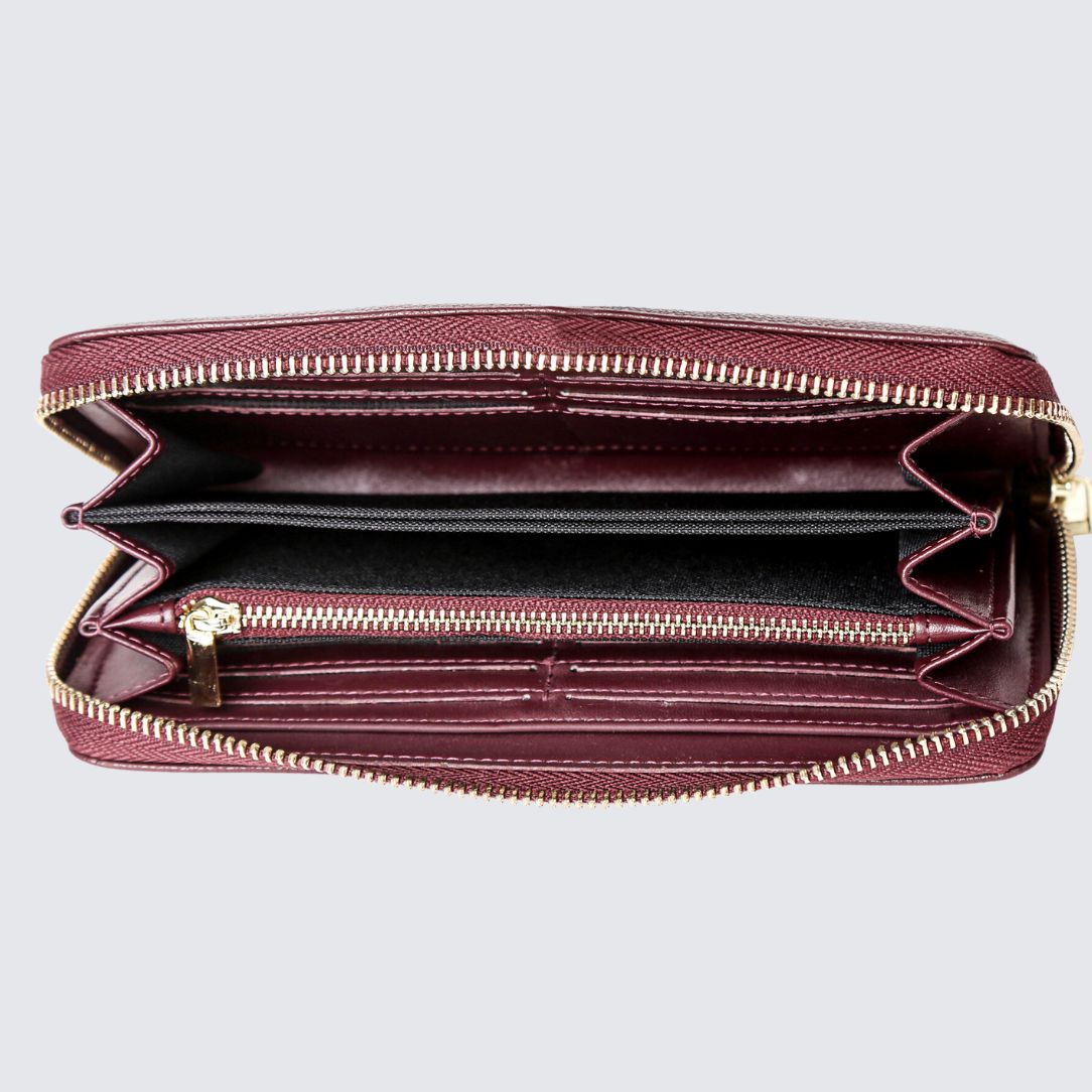 EVA Wallet Tan Zip-around wallet for secure closure