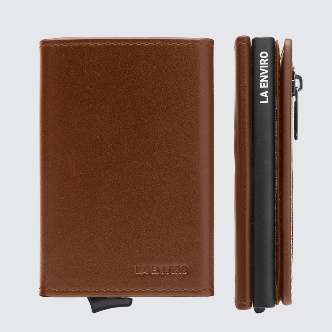 Front of Brown color LEURA 2.0 Unisex Wallet