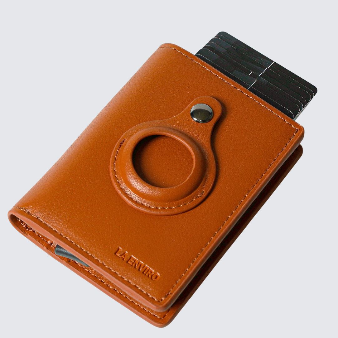 Tan FITZROY AirTag Wallet