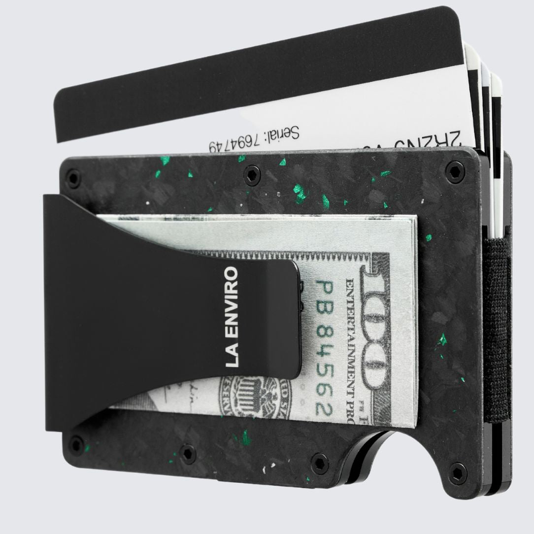 Matte Green color LORNE Forged Carbon Wallet