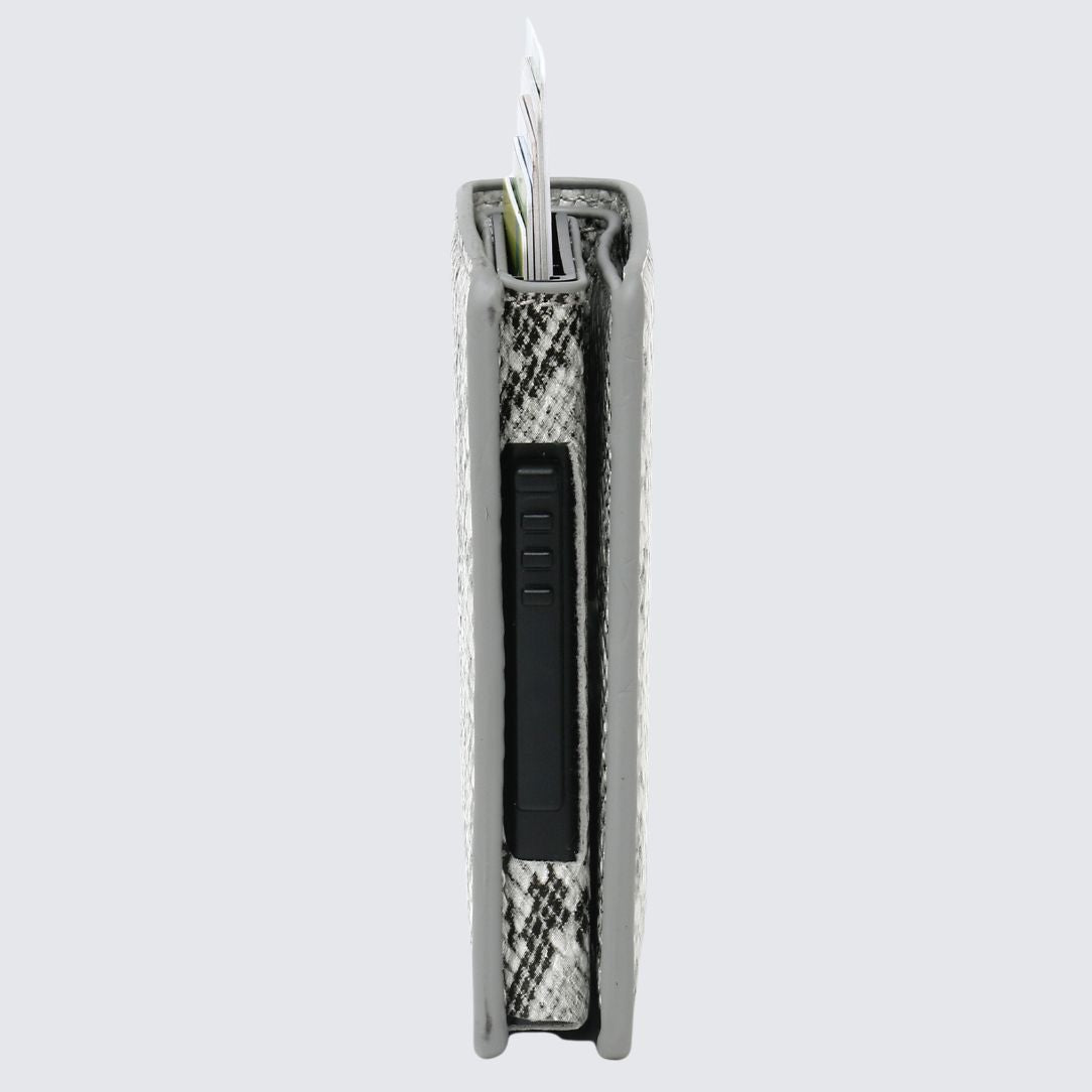 Grey color VEGAN Skin Leather Wallet Slim and ultra-light design