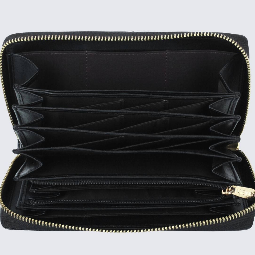 Nia Single Zipper Female Wallet Black