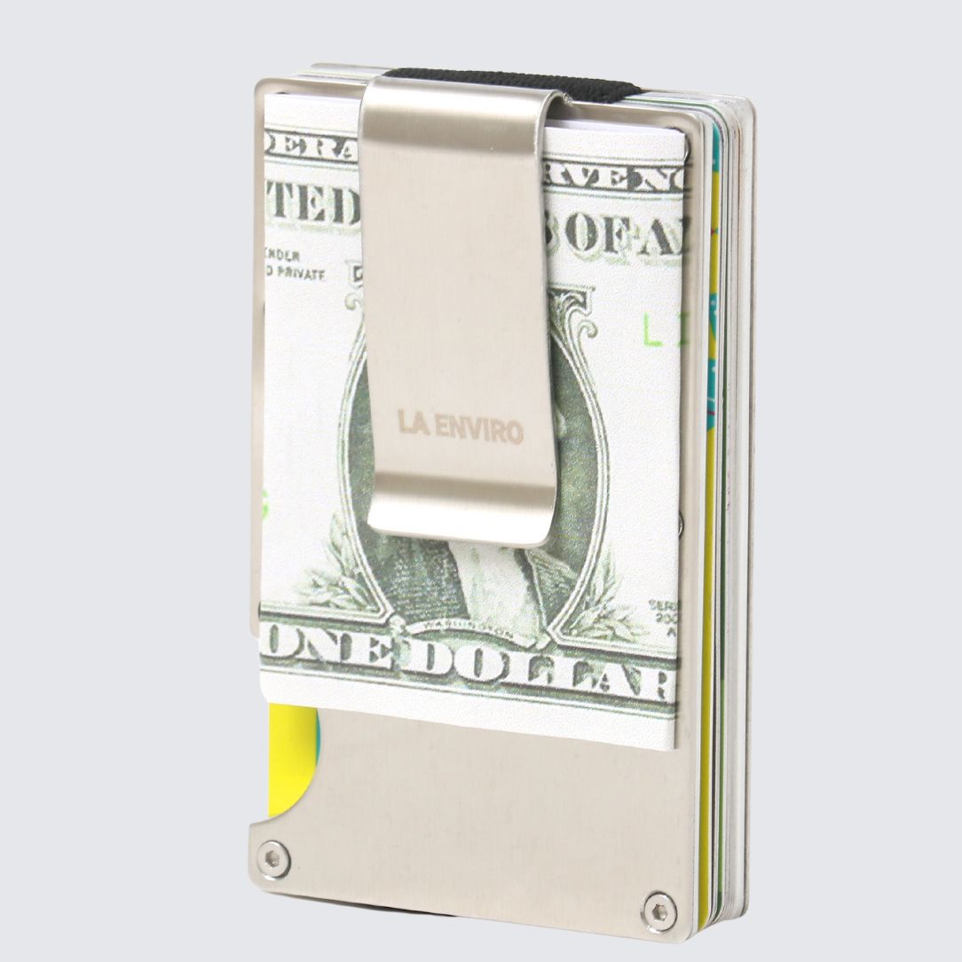 Minimalist Metal Wallet I Brushed Silver