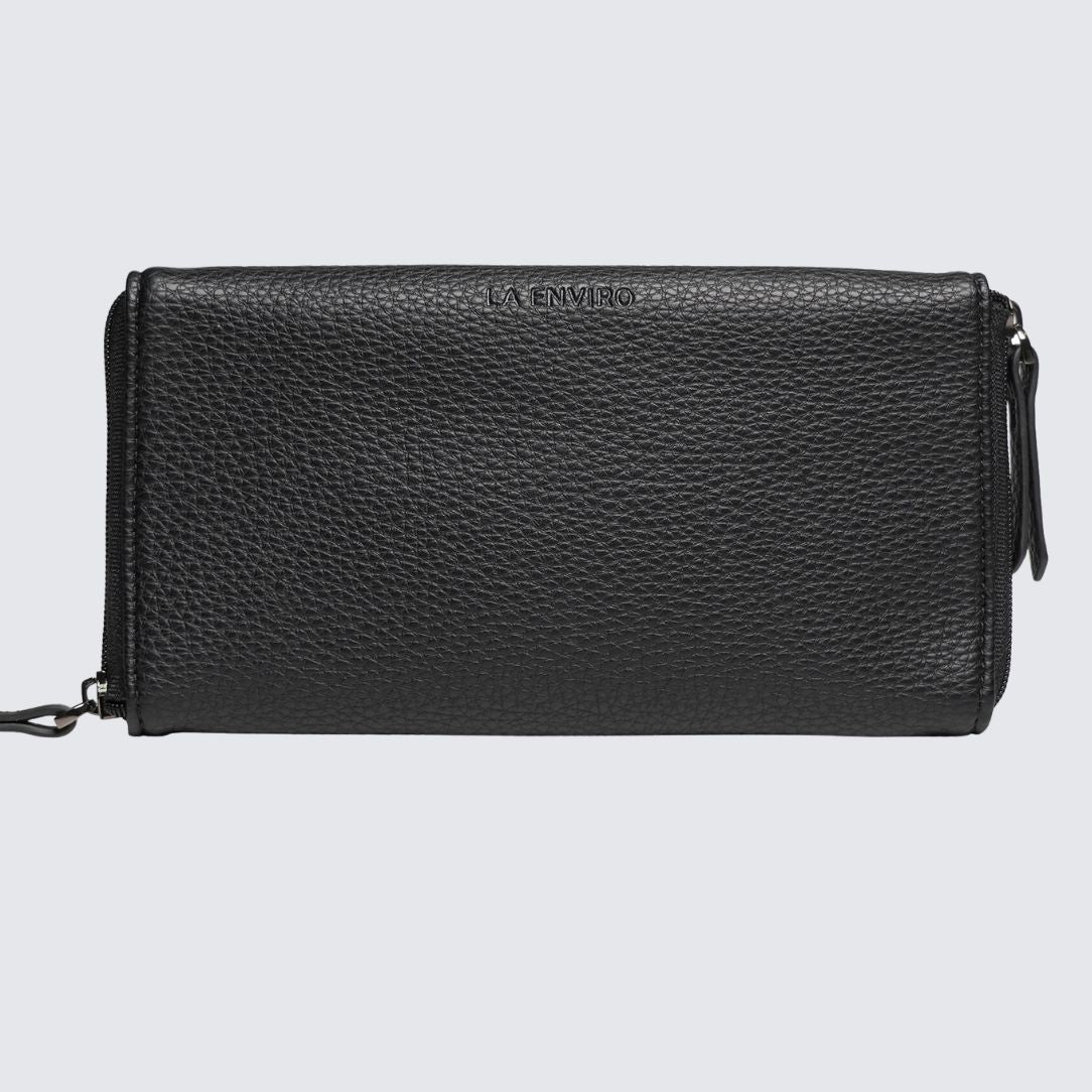 Front side of LAENVIRO Black color EDEN Double Sided Glasses Case