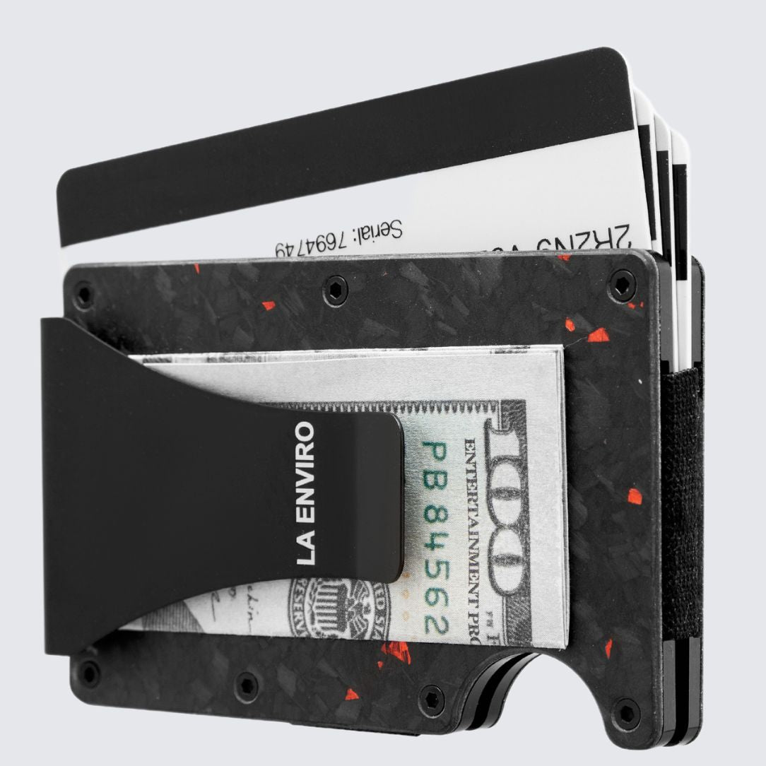 Matte Red color LORNE Forged Carbon Wallet