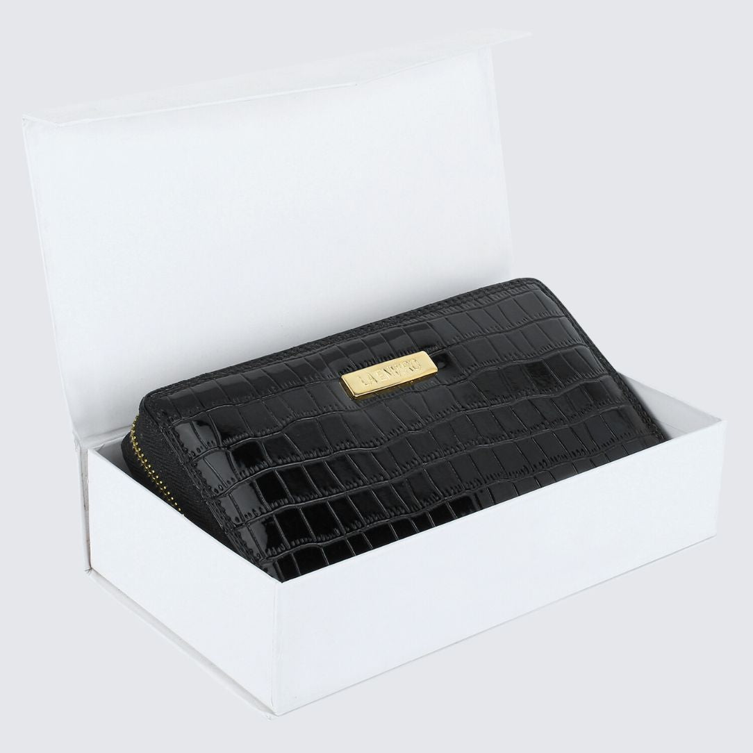 Nia Single Zipper Female Wallet Black