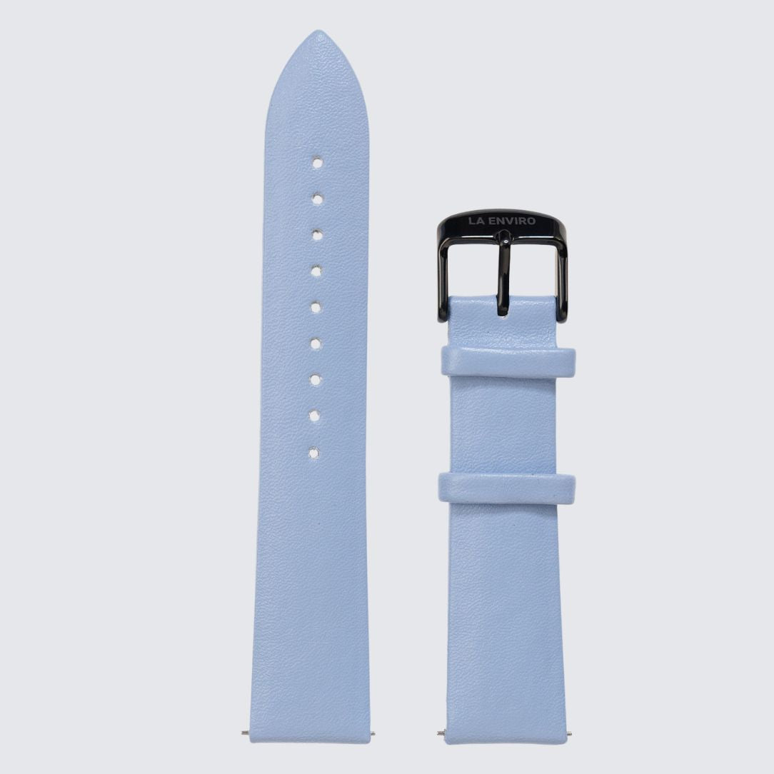 Sky Vegan Leather Unstitched Strap with Black color Buckle and quick release pin
