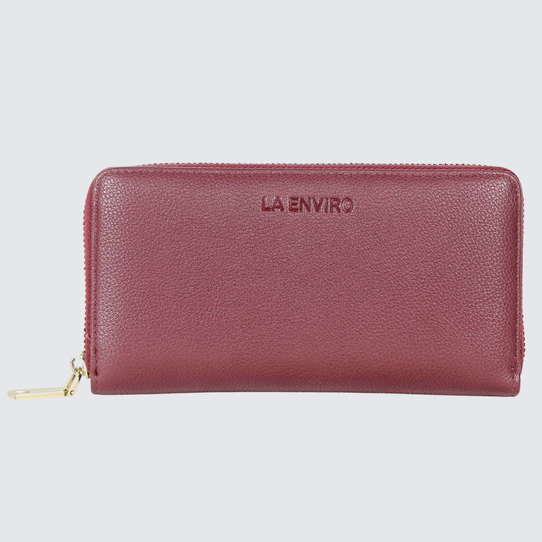 Front side of EVA Wallet Wine Color