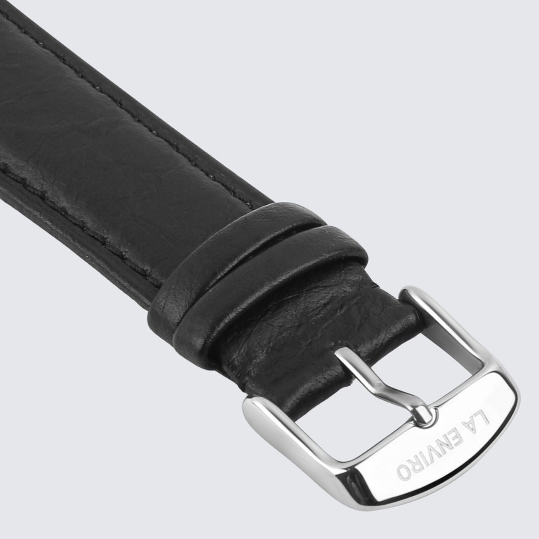 Black Pineapple Leather Watch Strap