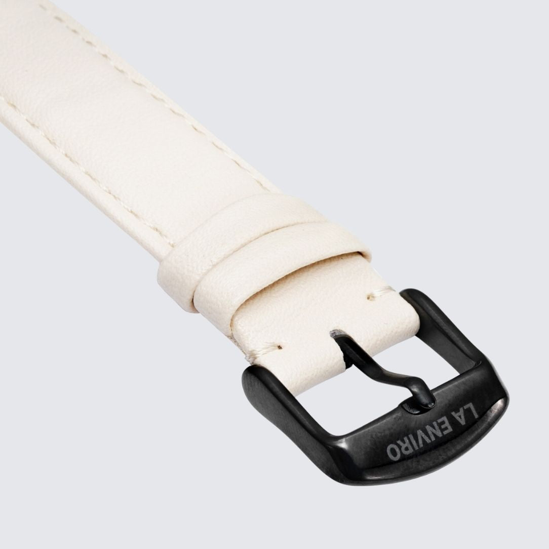 Nude Vegan Leather Watch Strap with black color Buckle