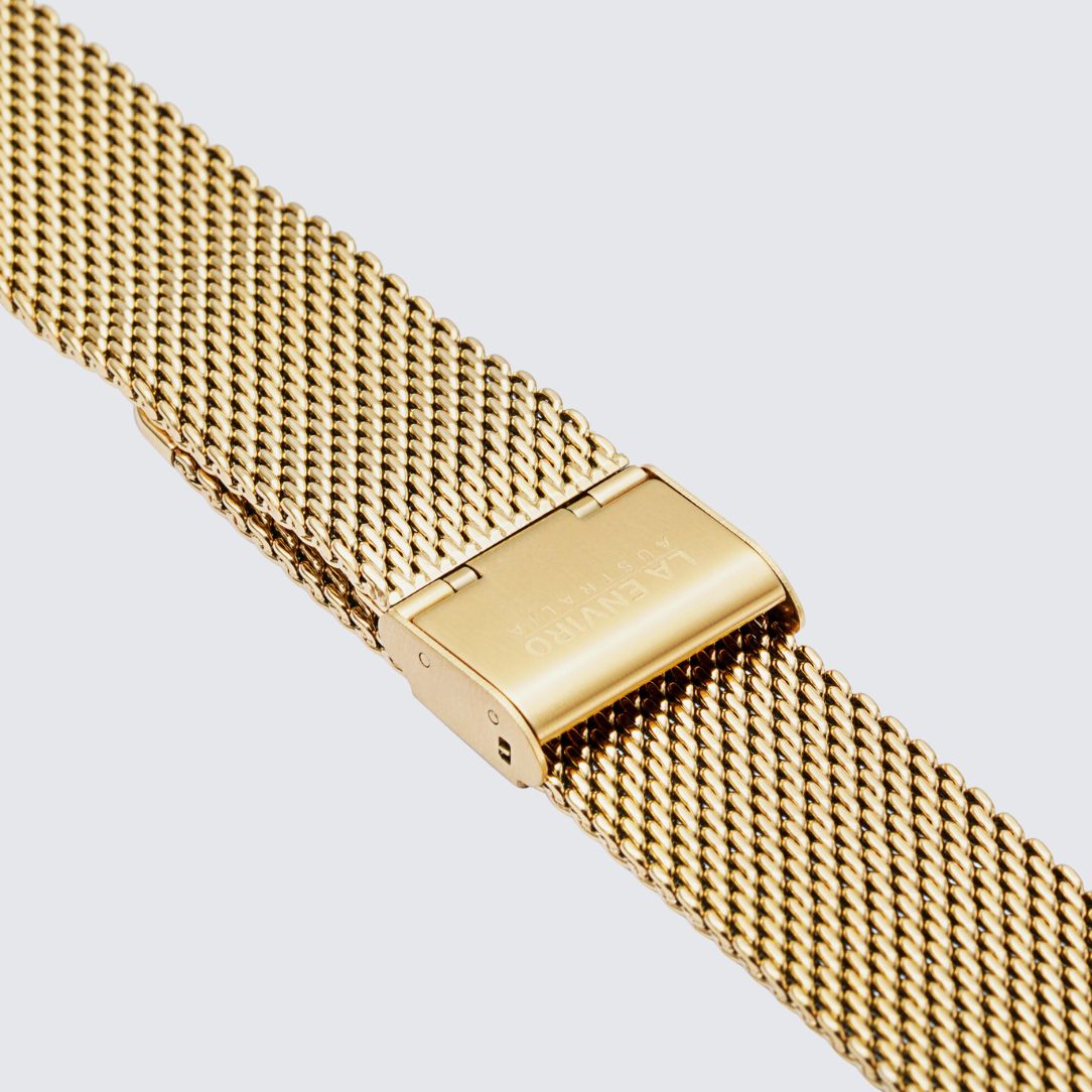 Gold Mesh Wrist Strap with Stainless steel Buckle