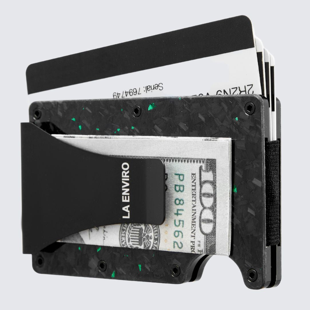 Gloss Green color LORNE Forged Carbon Wallet