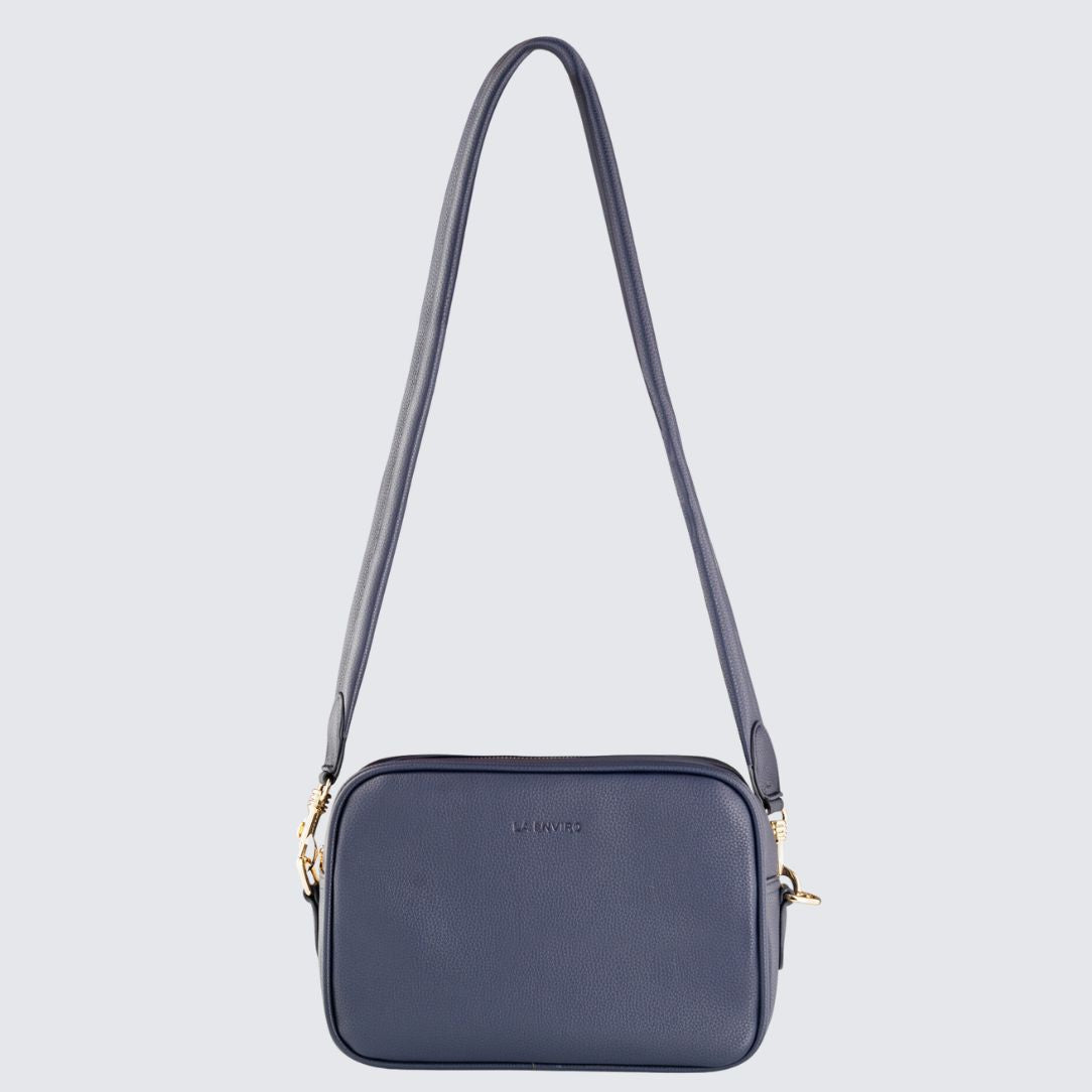 Blue color ELLE Crossbody Bag detachable but non-adjustable strap for versatile carrying options