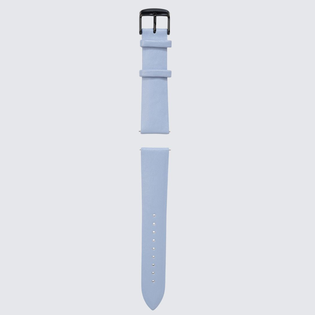 Sky Vegan Leather Unstitched Strap with Black color Buckle