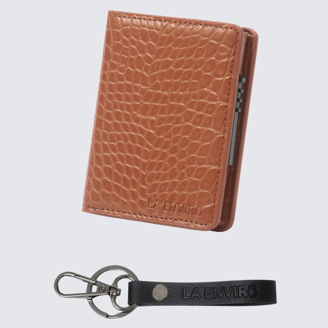 VEGAN Skin Leather Wallet I Brown