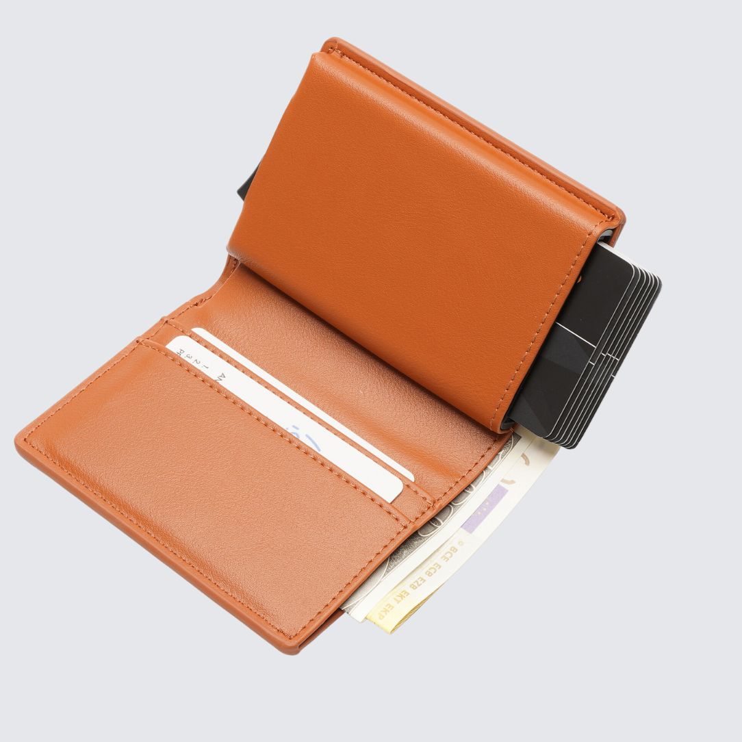 Tan color STANLEY Wallet Quick card access