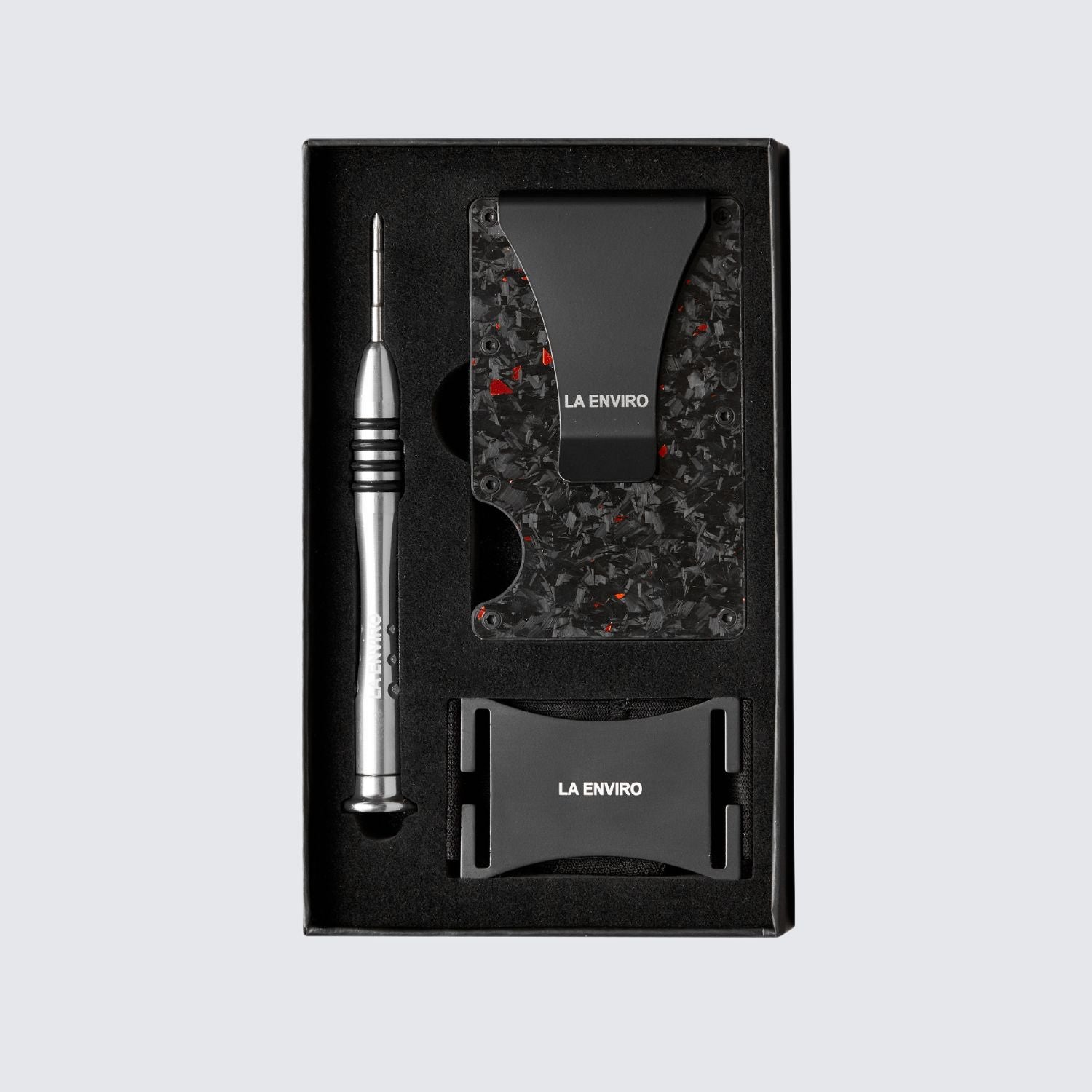 LORNE Forged Carbon Wallet I Matte Red I La Enviro