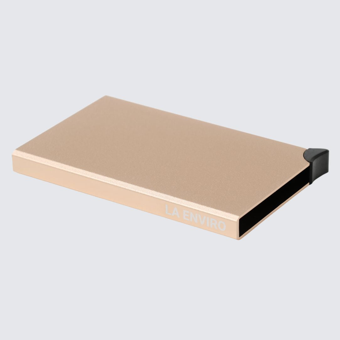 Back side of Pink Color HERVEY Card Holder with pop-up button
