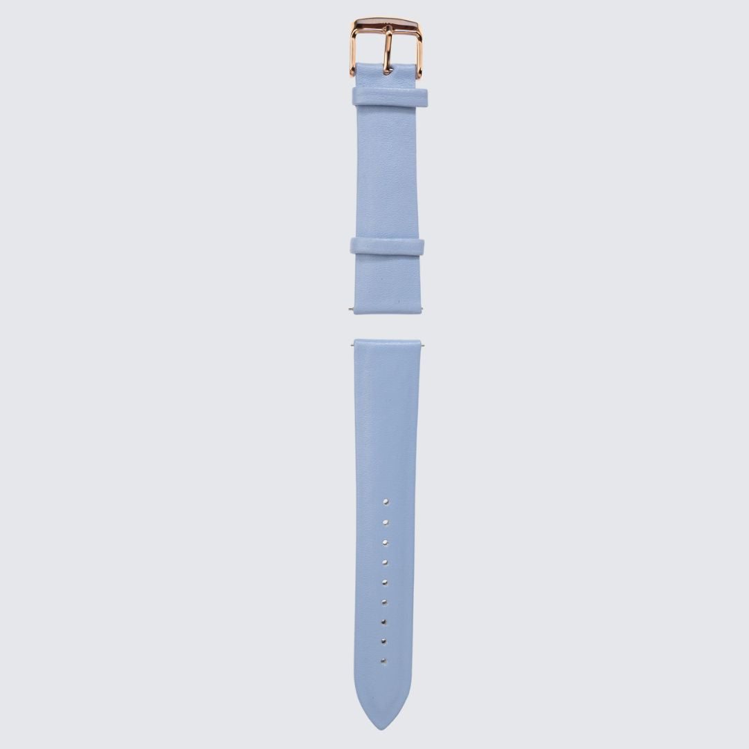 Sky Vegan Leather Unstitched Strap with Gold color Buckle and quick release pin