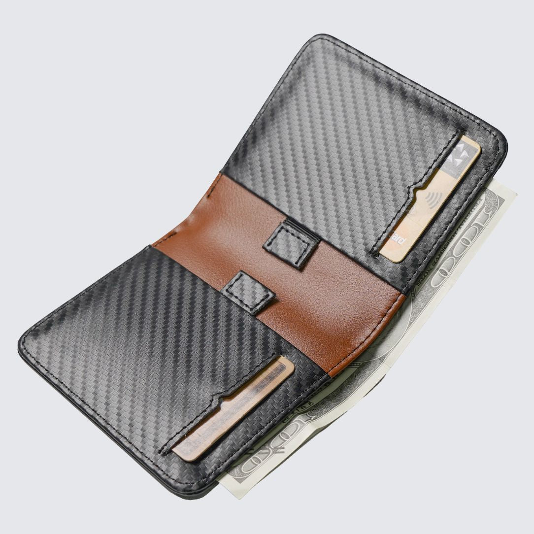 Inside of Carbon Black color FREO Airtag Wallet