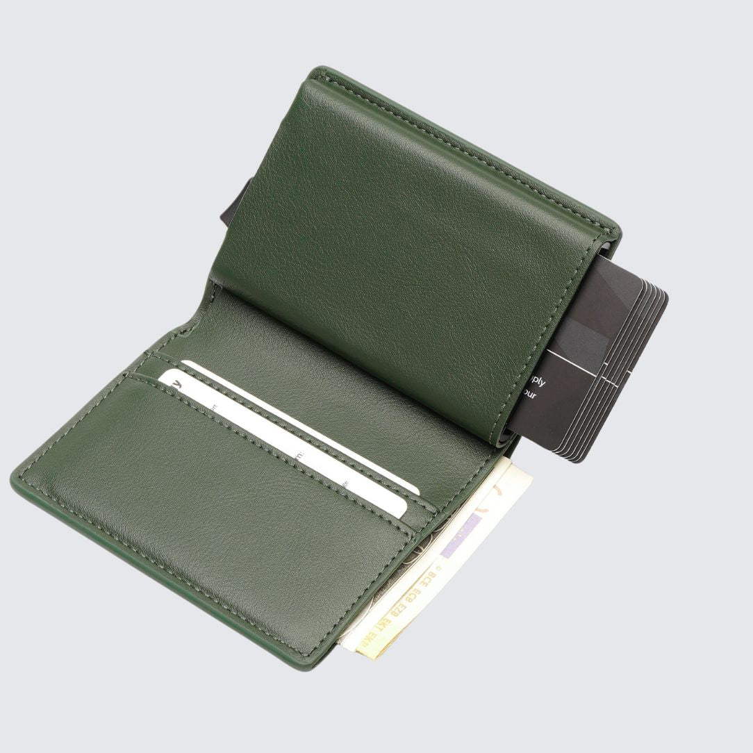 Inside of FITZROY AirTag Wallet - Green