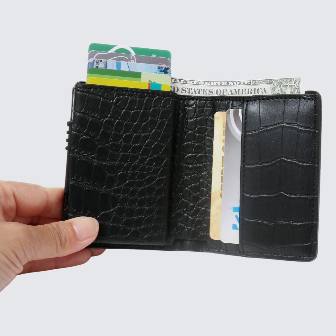 VEGAN Skin Leather Wallet I Black