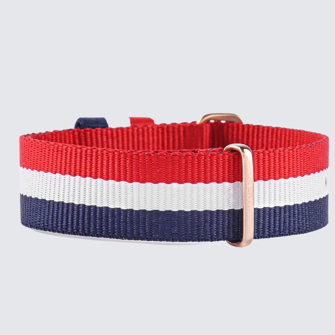 Nato Red, Blue & White Strap | 20MM