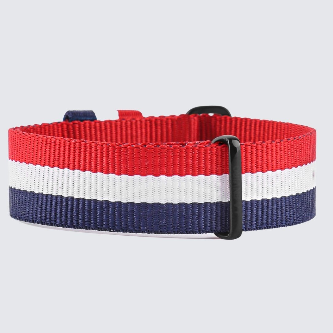 Nato Red, Blue & White Strap | 20MM