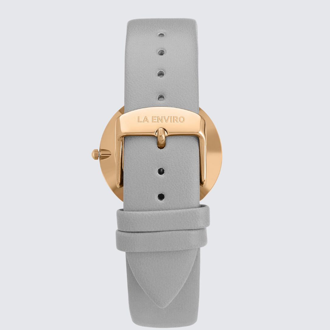 Gold Classic Watch with Grey Strap  I 40 MM