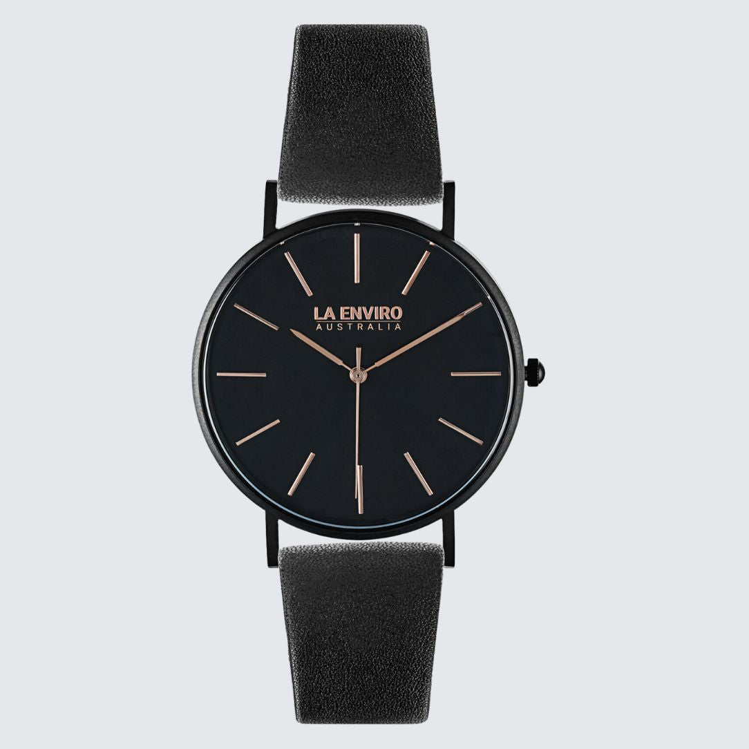 Black Classic Watch with Black Strap I 40 MM