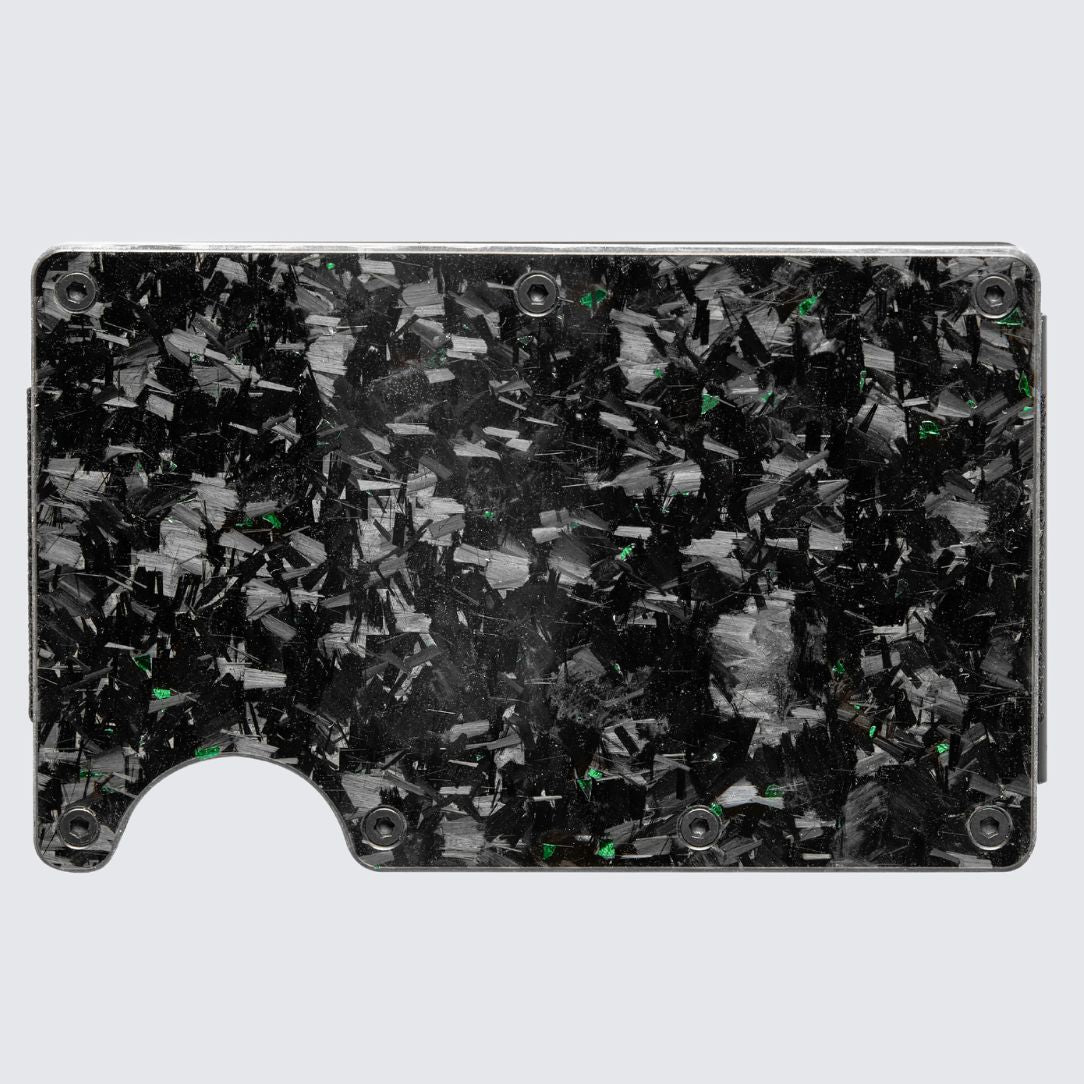 LORNE Forged Carbon Wallet I Gloss Green